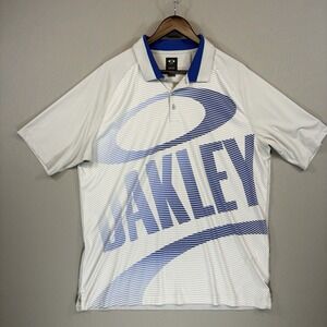 Oakley‎ Golf Golo Polo Regular Fit Men's White XL Ohydrolix Performance Shirt